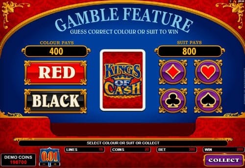 Риск-игра в онлайн аппарате Kings of Cash